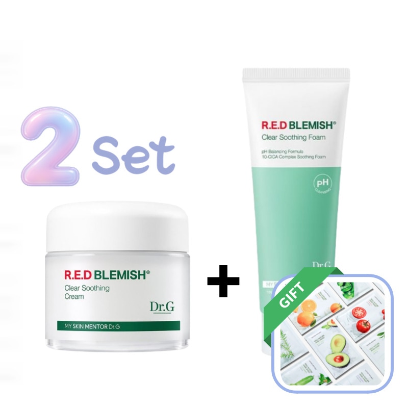 レッドブレミッシュスージングクリーム70ml＋ヒアルシカスージングセラム50mlセット 敏感肌.低刺激.保湿ケア.韓国コスメ.弱酸性.肌荒れ.毛穴ケア.スキンケア人気.Qoo10限定.美容液.クリ