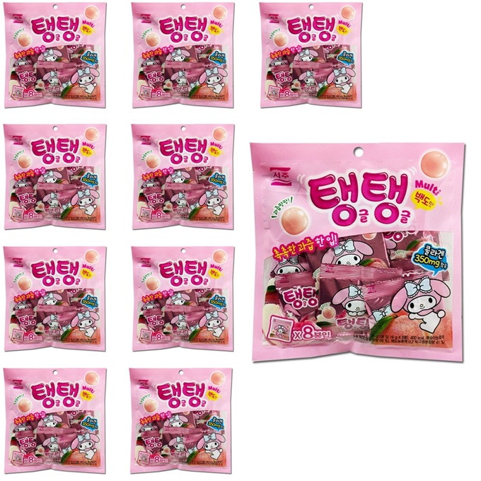 탱글탱글 흰복숭아 젤리 과즙젤리 간식 128g X10봉(1봉당 16x8봉) 6,098円