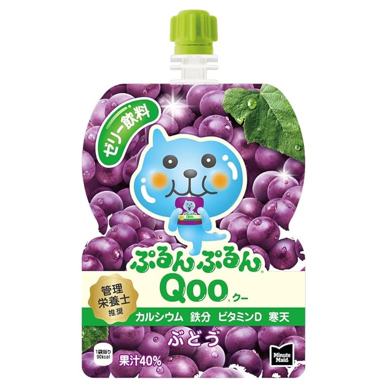 【即納】コカ・コーラ ミニッツ メイド ぷるんぷるんQoo ぶどう 125gパウチ×30袋
