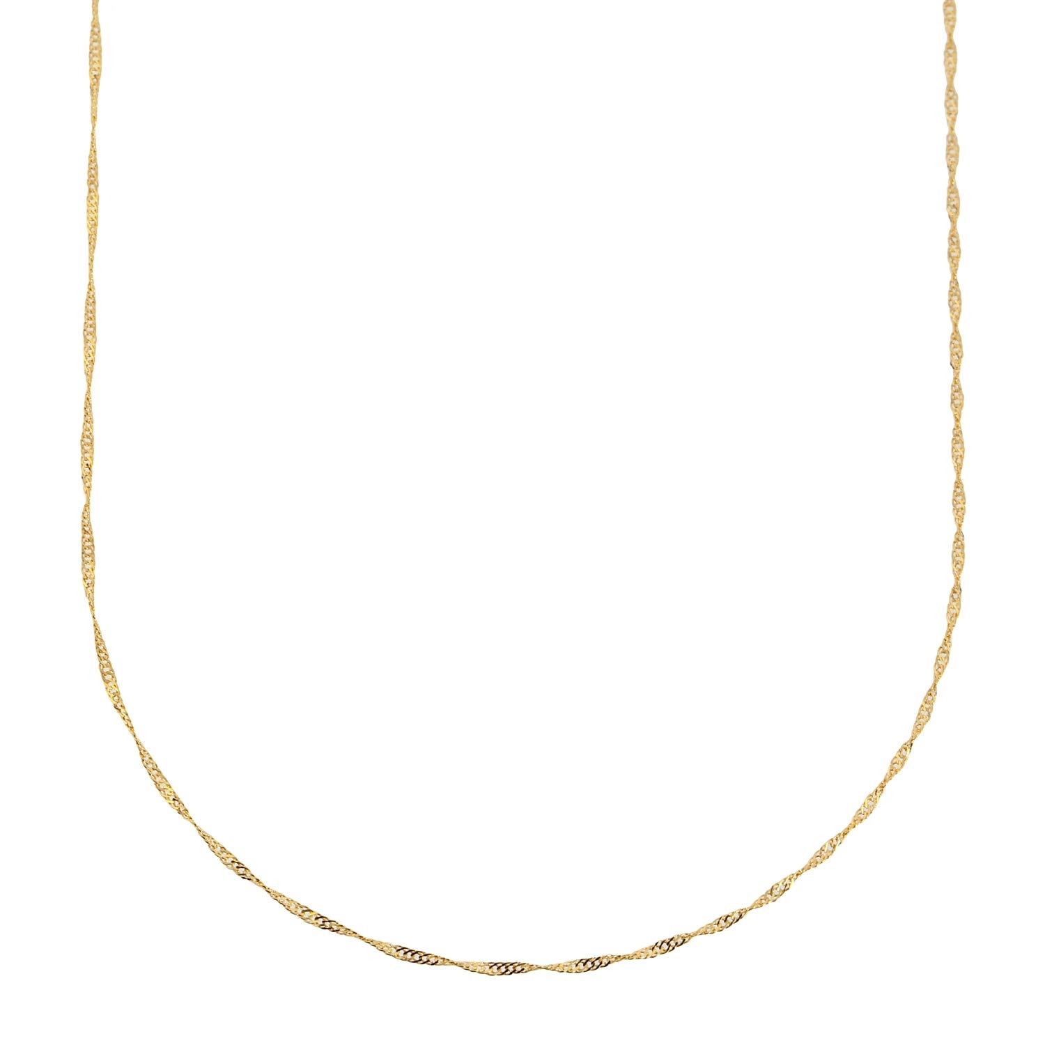 [フェアリーカレット] 18金ネックレス K18 スクリューチェーン 45cm (幅0.9mm 約0.74g)その他 アウター