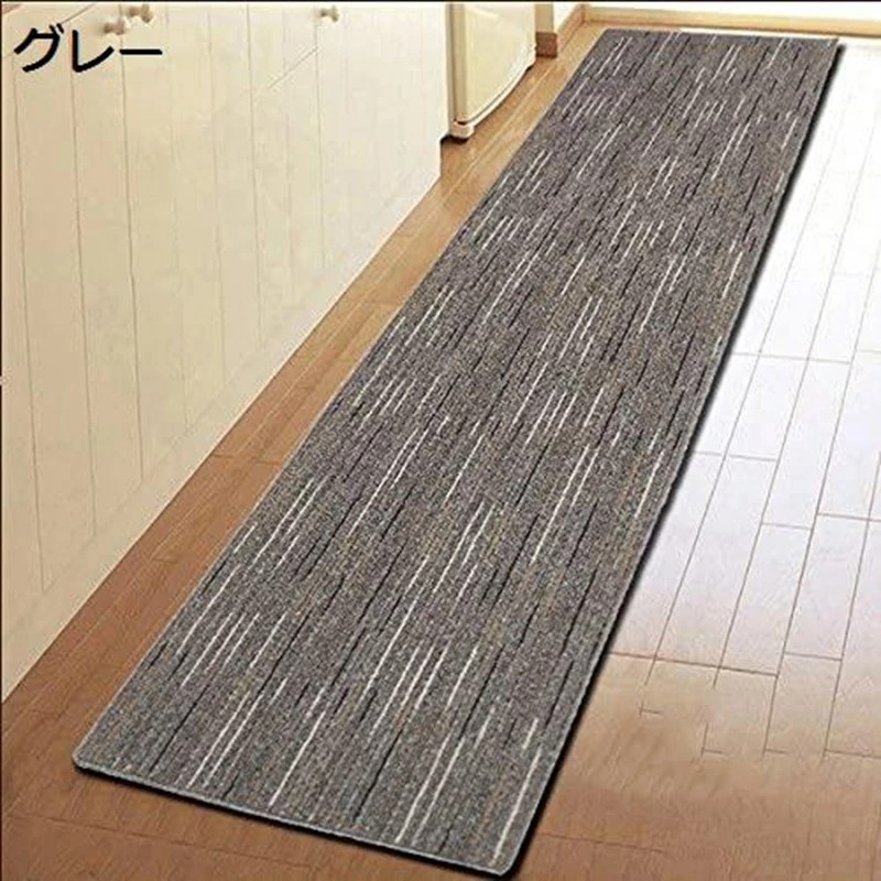 キッチンマット 北欧 清潔やすい 洗える 汚にくい 耐磨耗性 吸水 防油 踏み心地良い 滑り止め 台所 玄関 バスマット カーペット ラグマット おしゃれ グレー 50*180cm