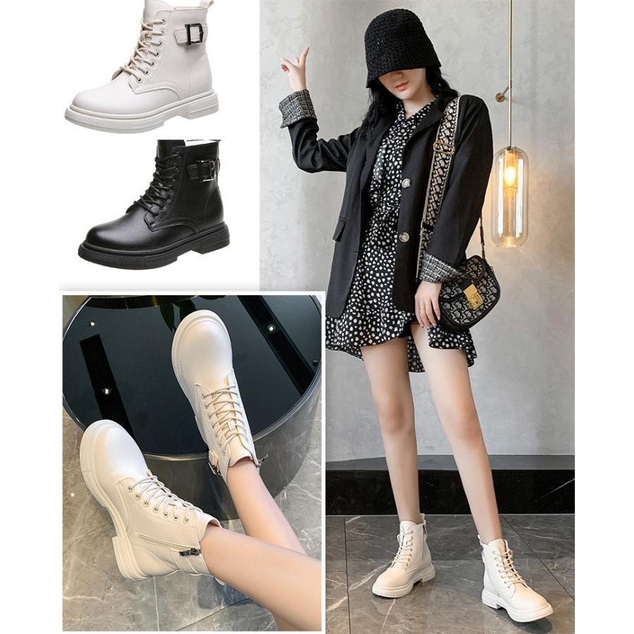 【即納】ショートブーツ レディース PUブーツ ミドルブーツ ローヒール ブーツ 滑り止め ミリタリーブーツ 黒 ブーティー ラウンドトゥ ワークブーツ 5,372円