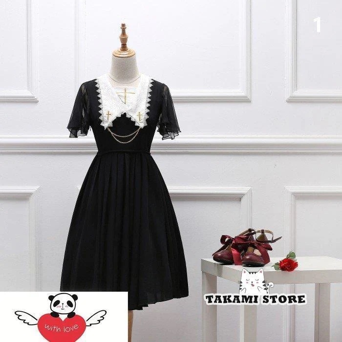 【ハロウィン】十字架 かわいい カジュアル ハロウィン コスプレワンピース ゴスロリ ゴシック ロリータ
