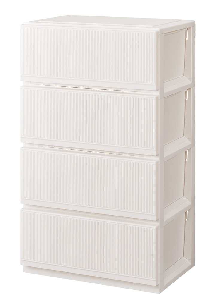 天馬 6504D-W ルームチェスト プロフィックス スタイルケース組立式（4段・ホワイト） 6504DWテンマ