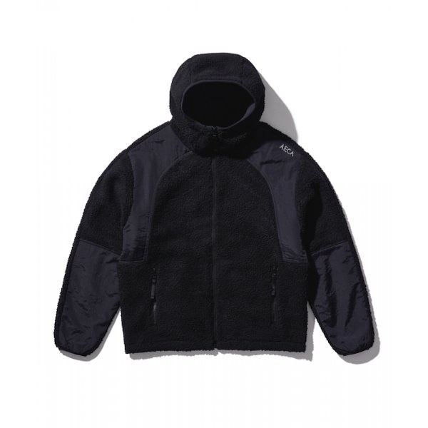 AECA AECA SHERPA ZIP UP HOOD JACKET ブラック