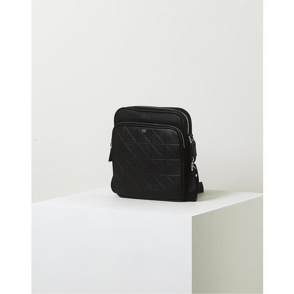 [26SS] [クロスバッグ][GRID MAXI][グリッド マキシ] ブラック グリッドパターン レザー配色 ナイロン DBBA6E275BK