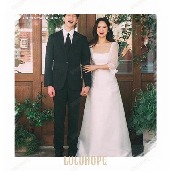 夏新品ウェディングドレス 白 パーティードレス ウエディングドレス エレガント 簡約 パーティー 花嫁ロングドレス ワンピース 結婚式 二次会 挙式