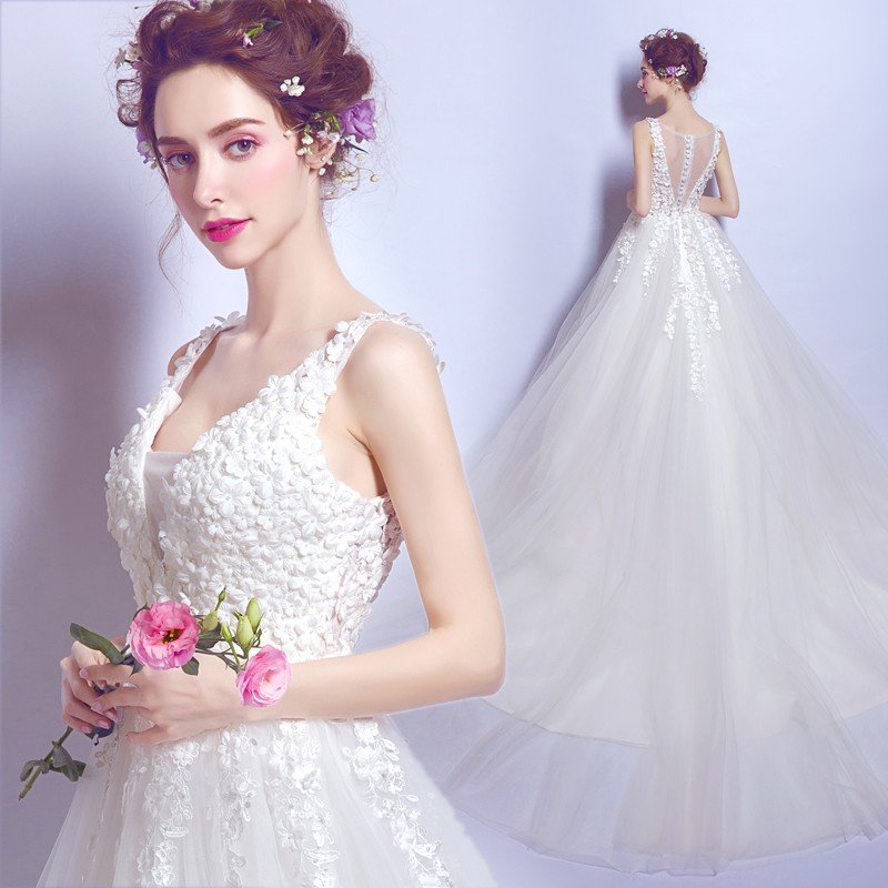 ウエディングドレス エンパイア 二次会 ウェディングドレス 安い 結婚式 プリンセス 花嫁 ドレス 披露宴 ロングドレス ブライダル 白 大きいサイズ