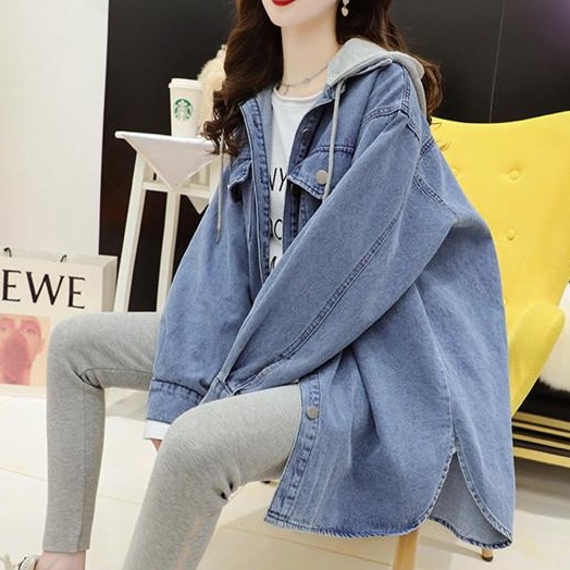 デニムジャケット レディース ジャケット フード付き ジージャン 長袖 デニムコート 秋ジャケット 大きサイズ 普段着 おしゃれ 体型カバー 秋