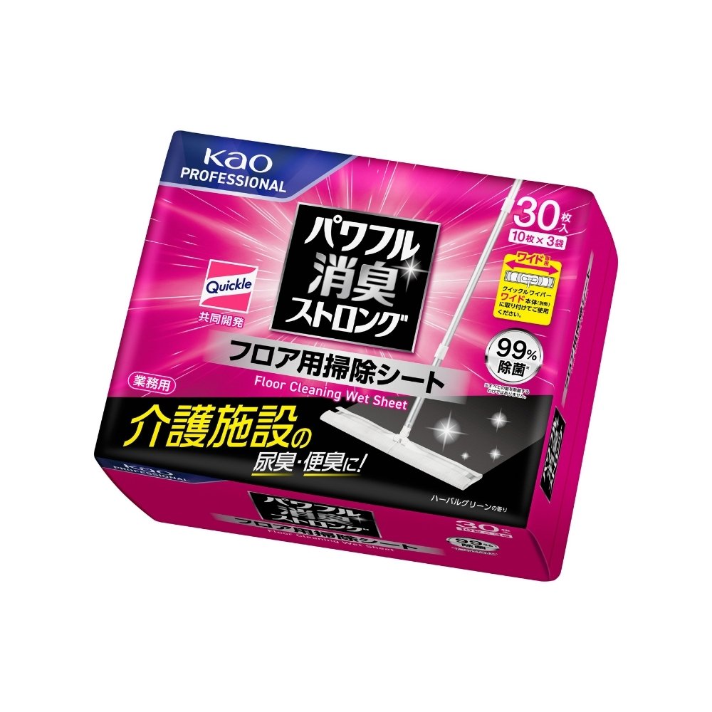 花王　パワフル消臭ストロング　フロア用掃除シート　30枚×4個入【取り寄せ商品・即納不可・代引き不可・返品不可】