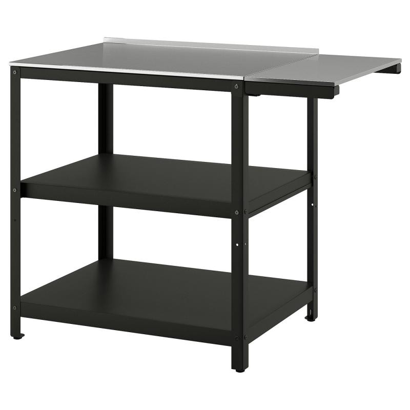 GRILLSKAR グリルシェール アイランドキッチン サイドテーブル付き - ステンレススチール/屋外用 93/116x61 cm