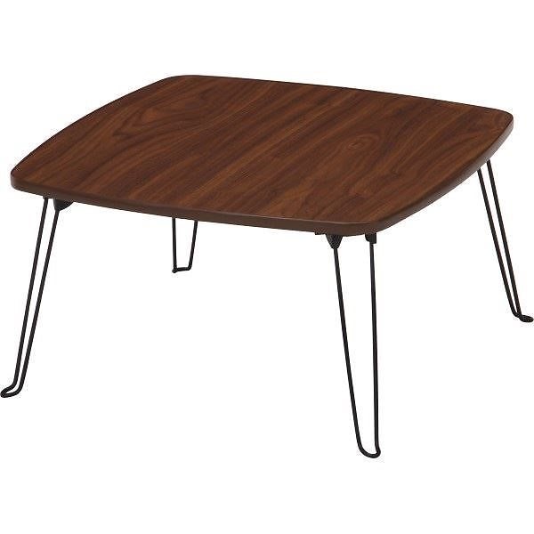 生まれのブランドで 四角型 ローテーブル/コーヒーテーブル 北欧風 ブラウン ダイニング リビング 角60 折りたたみ 幅60cm テーブル