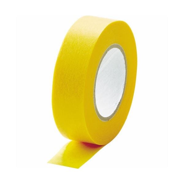 （まとめ）建築塗装用マスキングテープ 幅15mmx長さ18m イエロー 1パック（8巻）[x20]