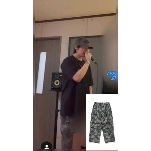 /Stray leeknow wear/カモフラージュ柄リップストップユーティリティカーゴパンツ - グレー