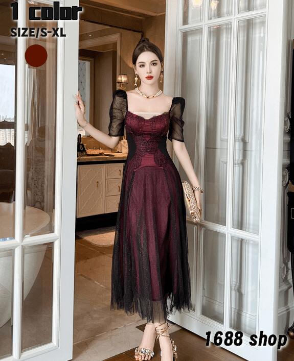 新品大人気 2025 タイトワンピース 姫系ワンピース　シンプル　ワンピース インポート ひざ丈 ミドル丈 エレガント　韓国ファッション シンプル Vネック パーティドレス 半袖　お嬢様 セクシー ミ