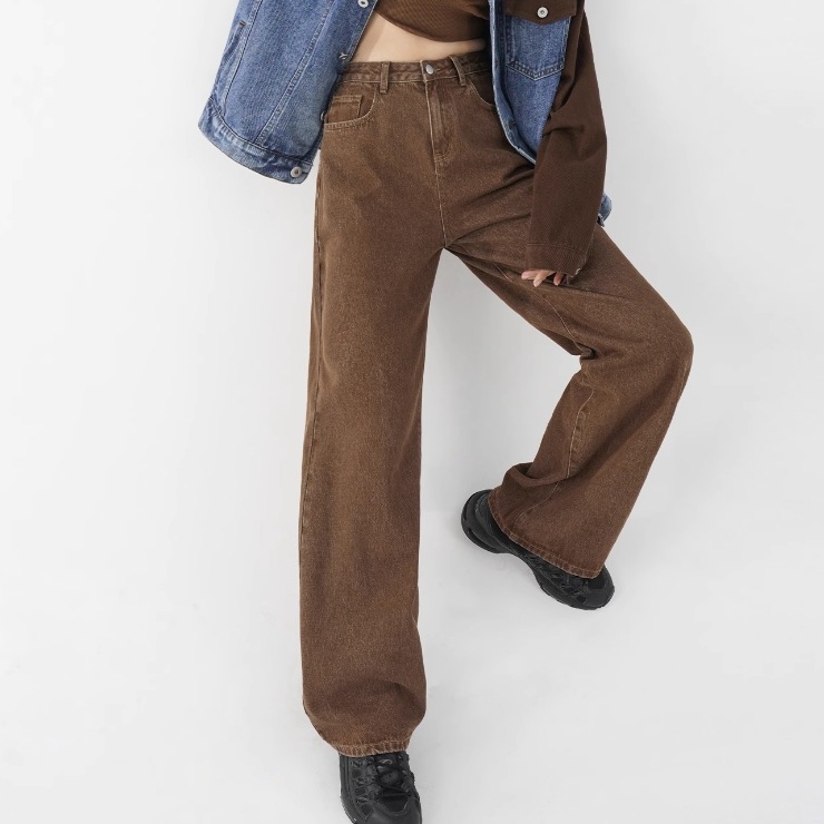 ボトムス パンツ Gパン ワイドパンツ ストレートパンツ カラーパンツ バギーパンツ ロング丈 マキシ丈 ポケット ハイウエスト ファスナー デニム カラーデニム かわいい 大人可愛い きれいめ