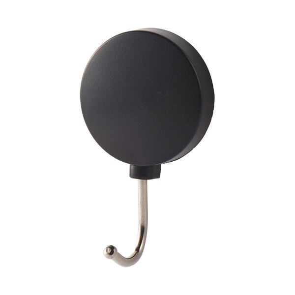 （まとめ）TANOSEE カラーマグネットフックスイング 耐荷重約1kg 黒 1個 [x30セット]