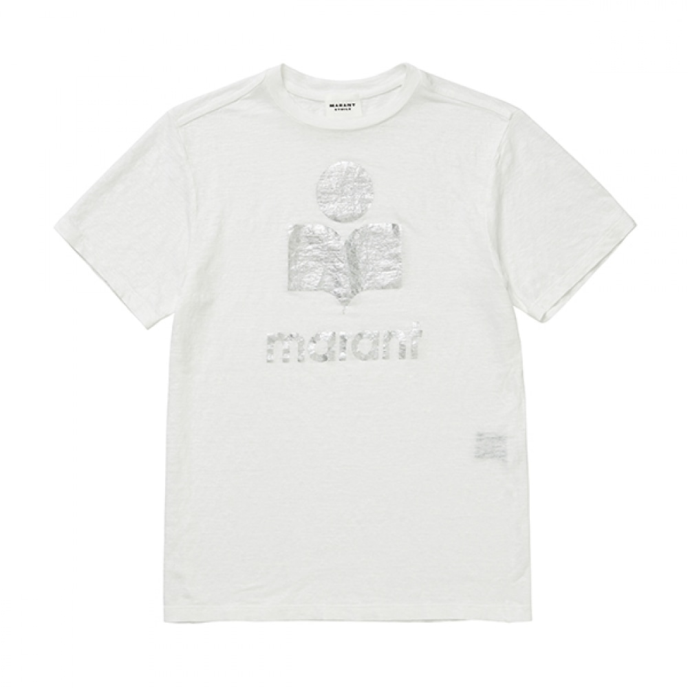 Isabelle Marant TS0001FB A1N10E 20WH ZEWEL ZEWELL リネン女性用ショートスリーブ T シャツ