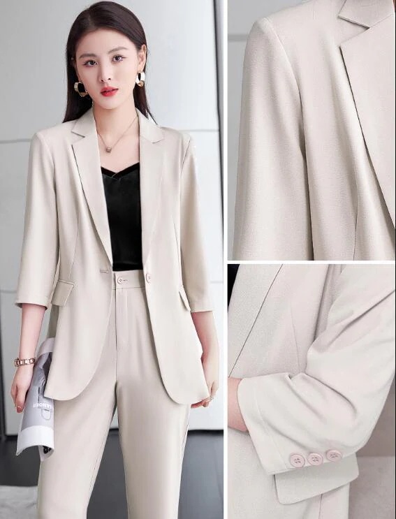 お早めに！新作 5色展開 パンツスーツ 2点セット ７分丈ジャケット＋ストレートパンツ ビジネス 20代30代40代 通勤 OL 着痩せ 結婚式 キャバ レディーススーツ 春夏 S～4XLママスーツ