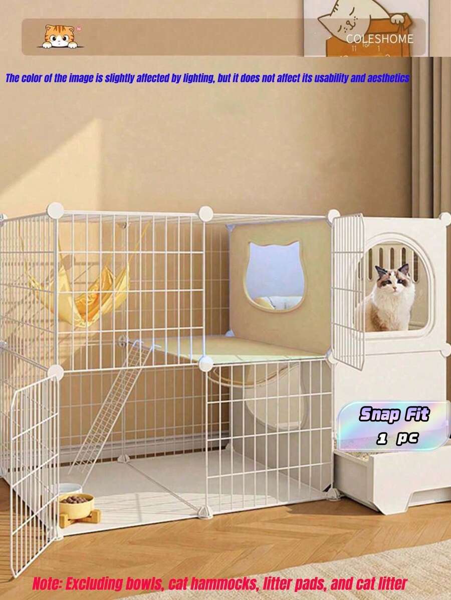 猫ケージ トイレ付き引き出し式猫用トイレボックス広々とした空間1ベッドルーム1リビング1バスルームシンプルな猫用キャビネット猫用ヴィラ