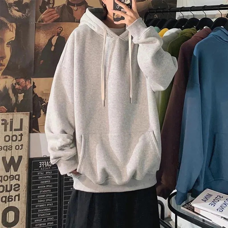 メガ割 ヘビロテスウェットコットンパーカー スウェット 無地 ルーズ トレンド 新作 カップル服