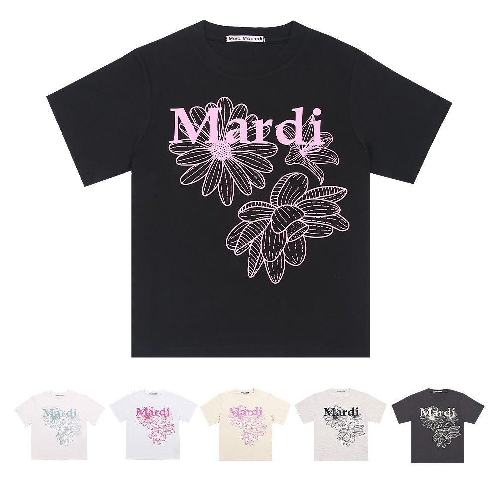 Tシャツ SLIM TSHIRT TRIPLE FLOWER 半袖 レディース 韓国 ファッション アパレル