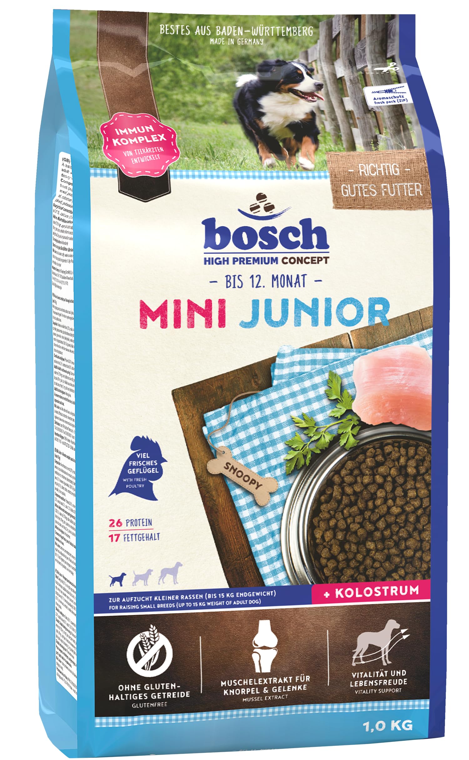 ボッシュ bosch ハイプレミアム ミニジュニア 小型・中型犬種仔犬成長期用総合栄養食 全犬種用 小粒 ハイプレミアム ドッグフード 3kg