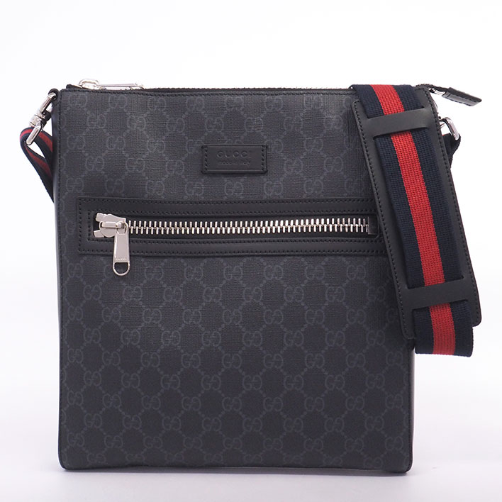 【新品同様】グッチ GG柄 ウェブ メッセンジャーバッグ 斜め掛け ウェブ×GGスプリーム メンズ 【ショルダーバッグ】