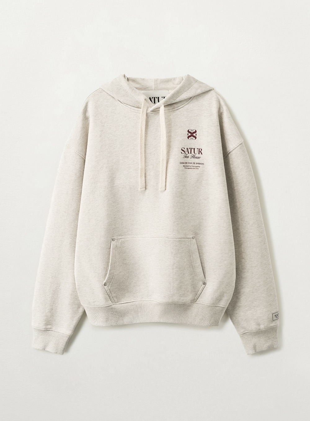 【SATUR】26SS [Exclusive] SATUR X Tea House Classic Rivet Hoodie : Oatmeal