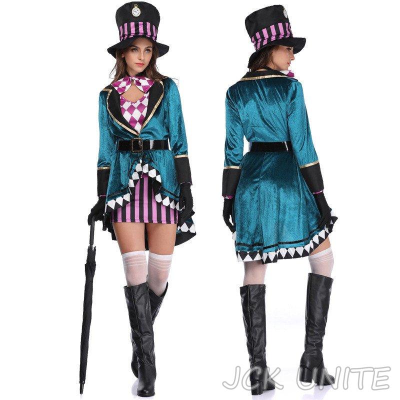 jckunite手品師 調教師 帽子付き jckunite衣装 魔女 コスチューム 仮装 パーティーグッズ 万聖節 レディース ダンス衣装 イベント jckunite