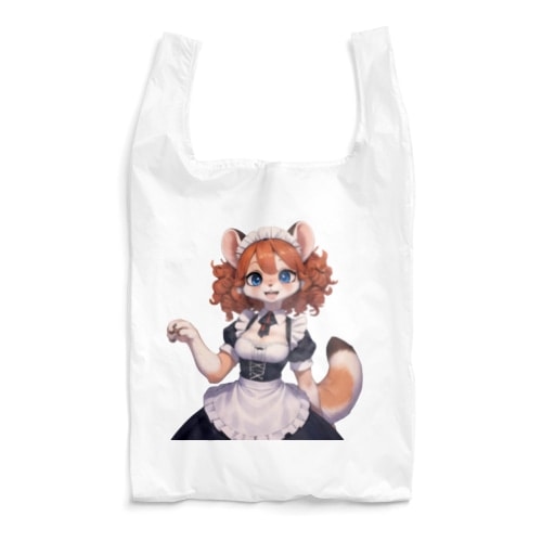 【文字入れ可能受注生産】フェレットの女の子　メイド　ケモナー エコバッグ