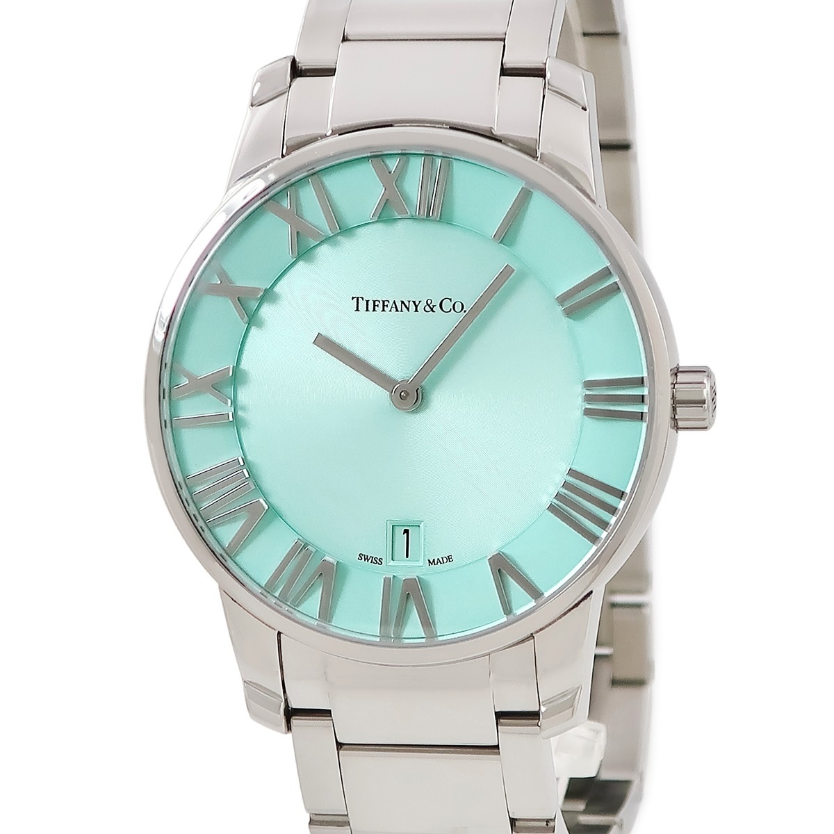 アトラス 2ハンド 63452769 クオーツ メンズ ティファニーブルー デイト ローマン 3年保証