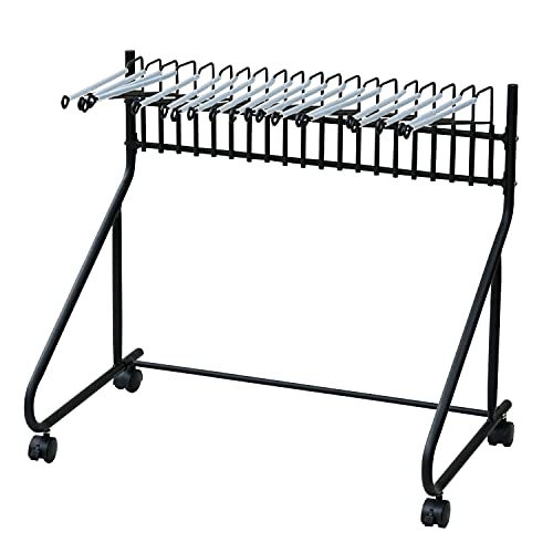 [山善] スラックスハンガー キャスター付き 20本 出し入れカンタン すべりにくい 選びやすい 幅73.5×奥行43.5×高さ66.5cm スラックスハンガーラック 組立品 ブラック RSL-20(