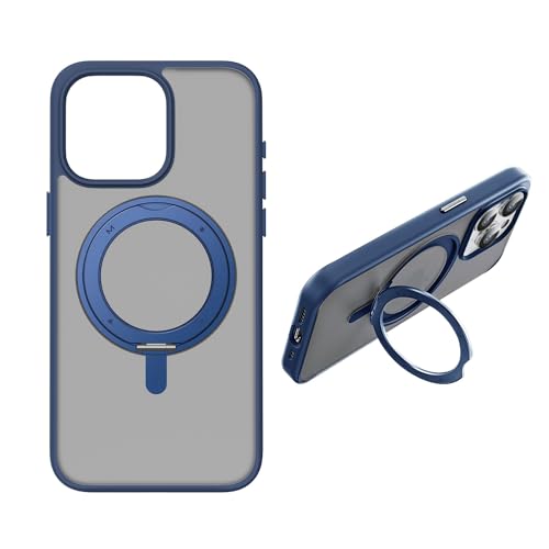 iPhone 15 Pro 用 ケース Roller Magsafe対応360スタンドケース [ リングスタンド リング付き マグネット内蔵 360度回転 縦横両方対応 アルミニウム ボタンカバー