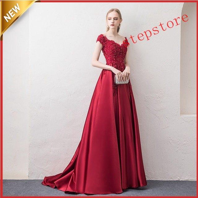 ワイン ドレス ロングドレス 宴会 二次会 イブニングドレス ボートネック オフショルダー Vネック パーティードレス 結婚式 高級
