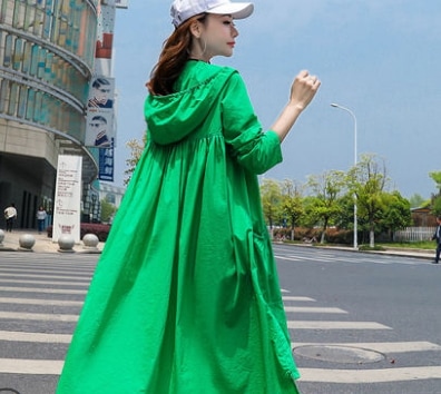 カラフルロングウィンドブレーカー ロング丈 袖あり 綿 光沢 爽やか 大人スタイル 大人可愛い きれいめ シンプル カジュアル 大人 上品 おしゃれ かっこいい レトロ アジアン 大人可愛い 大人女子