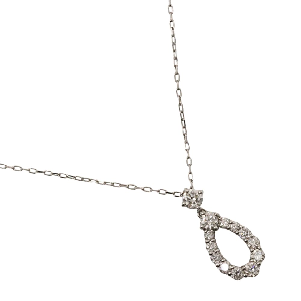 ネックレス Pt950プラチナ Pt850プラチナ ダイヤモンド 0.3 約1.9g レディース 中古品 A+ランク