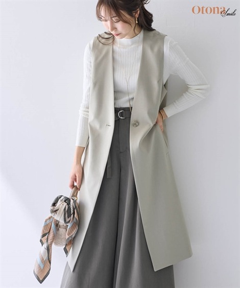 ジャンパー・ブルゾン ロングジレ 大きいサイズ有 OtonaSMILE