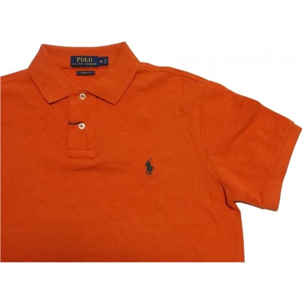 半袖 ワンポイント 鹿の子 ポロシャツ オレンジ PR2-747