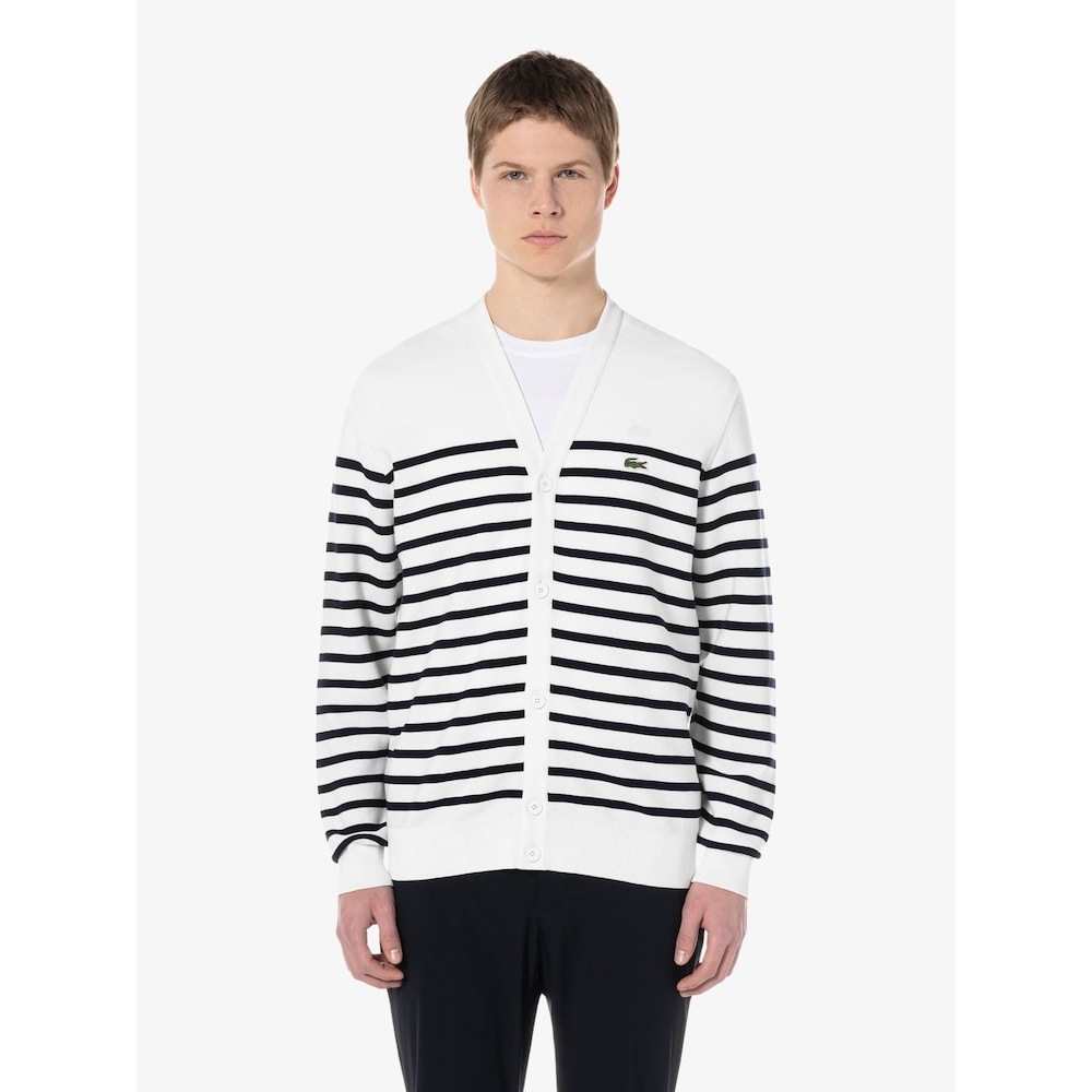 ラコステメンズリングリングマリンストライプカーディガン AH124E-54G 001 Q2NAH124E-54G001