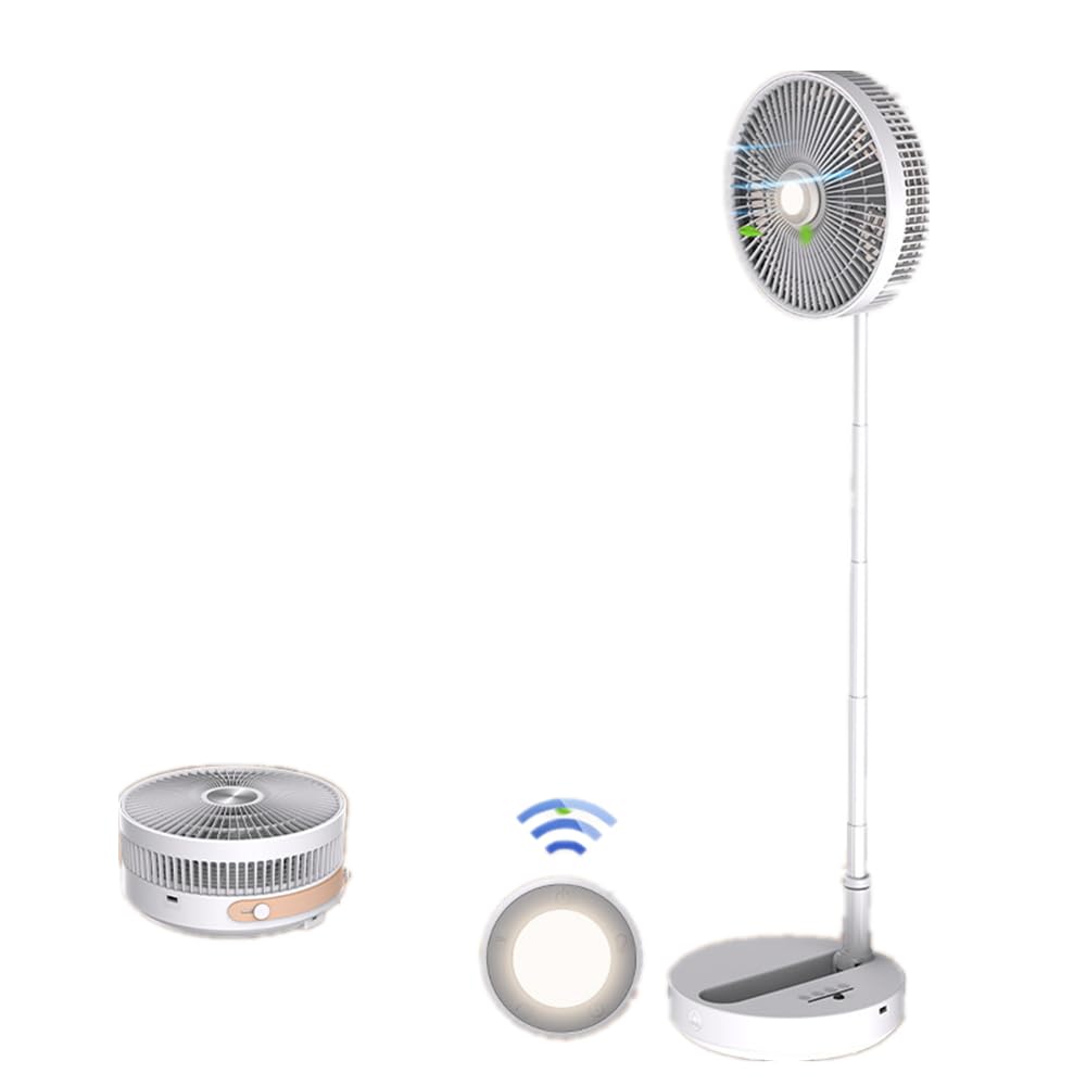 扇風機 折りたたみ式 リビング 10800mAh 卓上せんぷうき 左右自動首振り 小型ファン USB充電式 リモコン付 タイマー付 4段階風量 サーキュレーター 高さ調節可能 長時間連続運転 収納便利