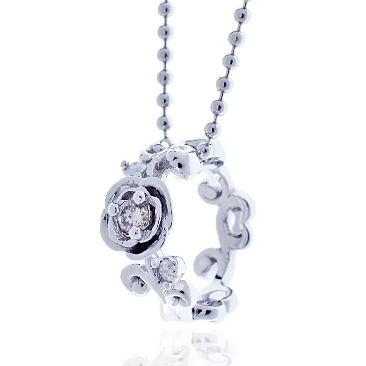 ベビーリング ネックレス レディース シルバー925 天然石 誕生石 月 指輪 薔薇 バラ