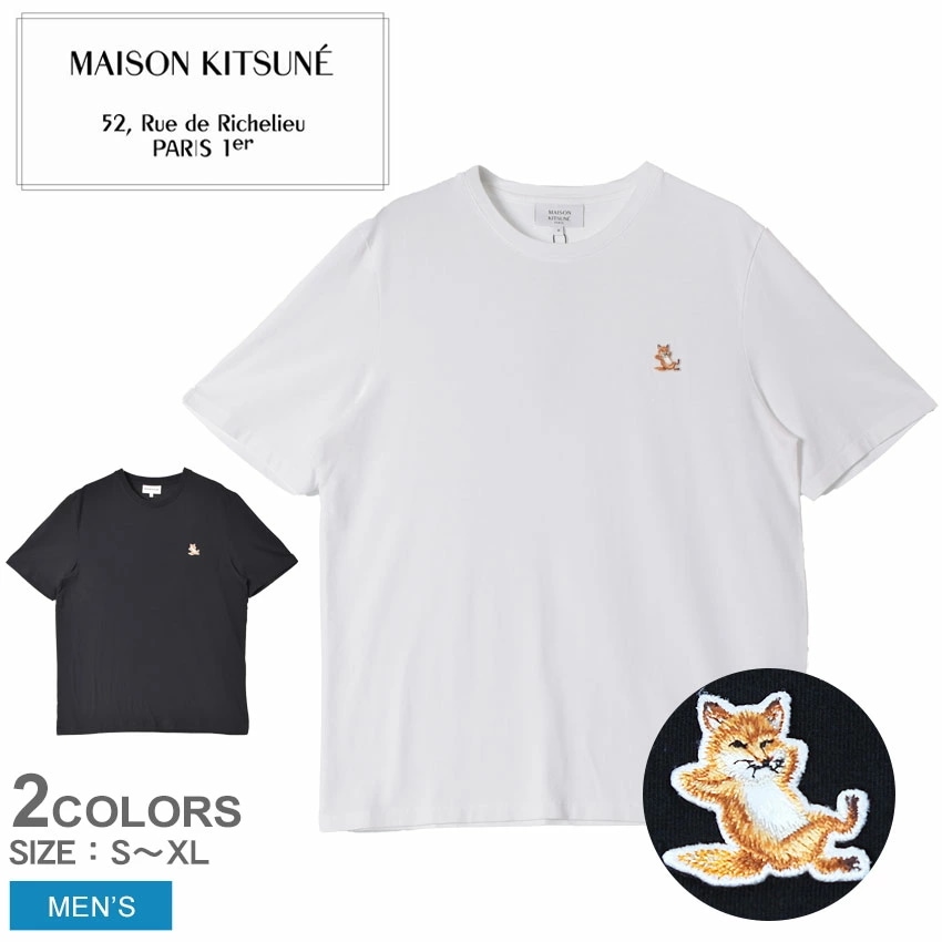 メンズ ウェア 半袖 トップス カジュアル シンプル ワンポイント 狐 チラックス フォックス パッチ レギュラー Tシャツ LM00110KJ0008