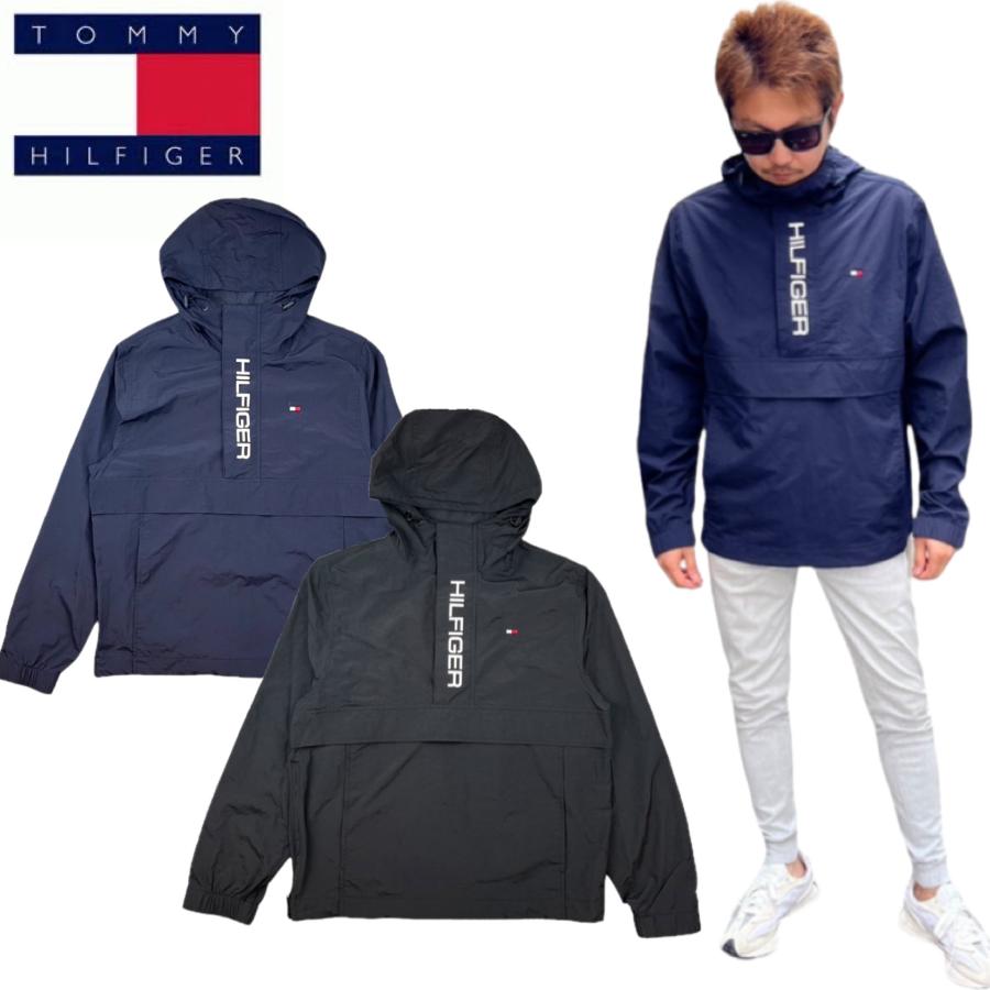 トミーヒルフィガー Tommy Hilfiger ハーフジップ ナイロン ジャケット アウター 152AN677 トップス ロゴ メンズ ドローコード 撥水 防水 ANORAK JACKET