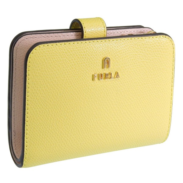 フルラ 財布 レディース 二つ折り財布 アウトレット レザー イエロー×ピンク カメリア FURLA CAMELIA S COMPACT WALLET Z/W BIFOLD WP00315ARE000