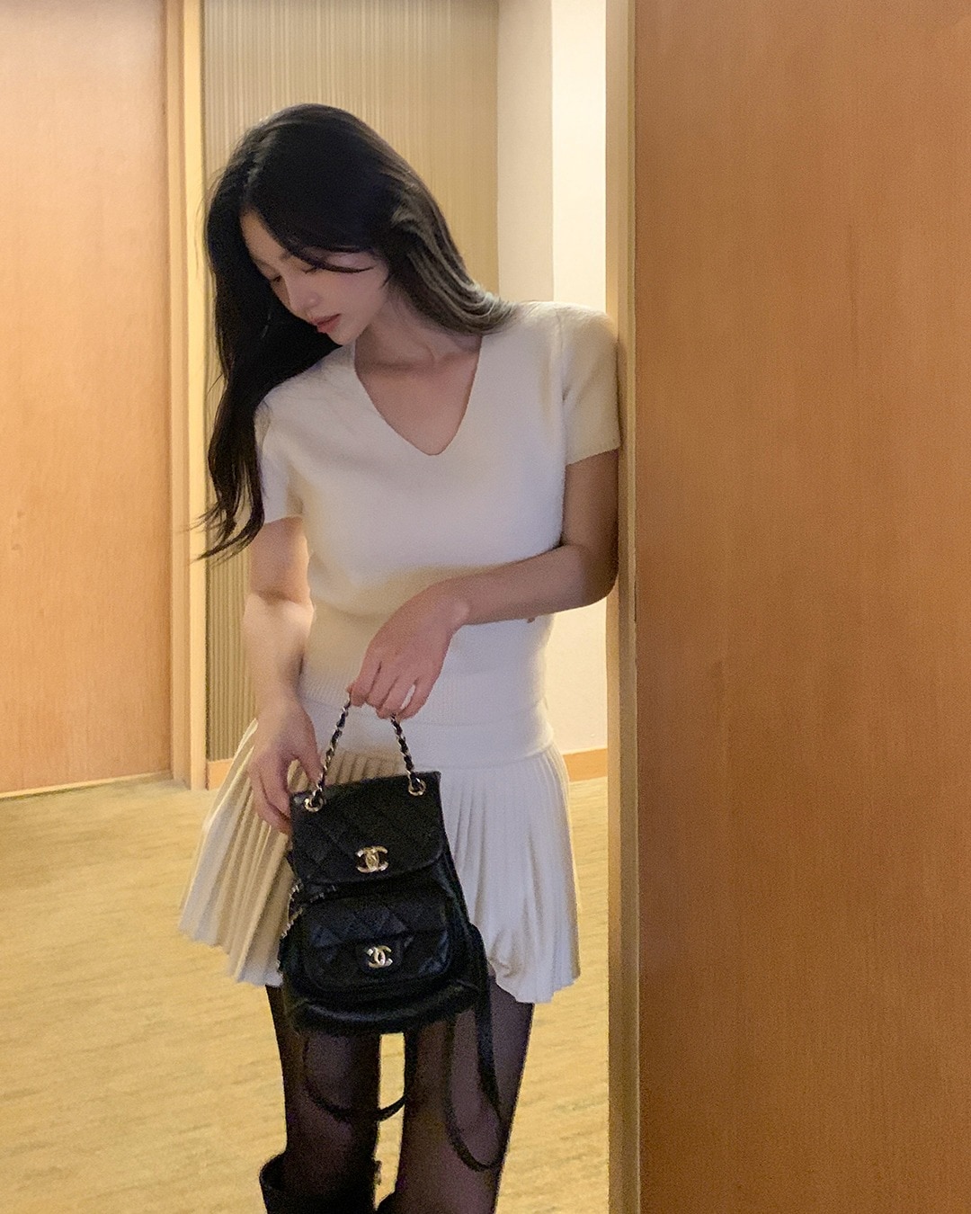えびそ半袖ニット韓国ファッション レディース