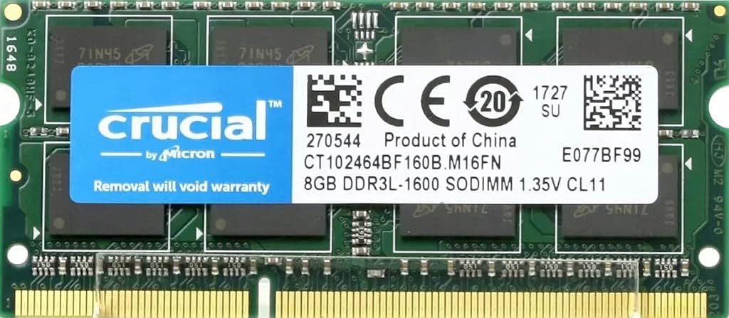 Crucial Micron製 DDR3L ノート用メモリー 8GB ( 1600MT/s / PC3-12800 / CL11 / 204pin / 1.35V/1.5V / SODIMM ) CT