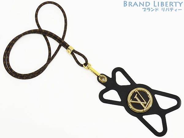 美品ルイヴィトンモノグラムフォンホルダールイーズストラップ付スマートフォンiPhoneMaxPlusケース携帯カバーM68382