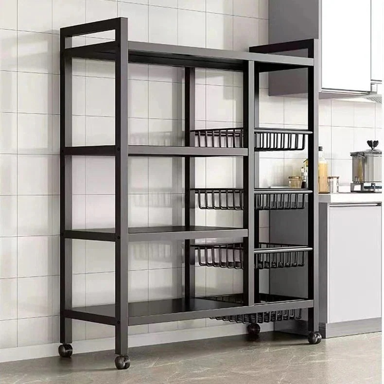 メタルラック 棚 キッチンラック 野菜かご 電子レンジ収納棚 収納ラック オープンラック 移動便利 棚ラック ラックメタル スチールラック レンジ台 キッチンラック 簡単組み立て オープンラッ