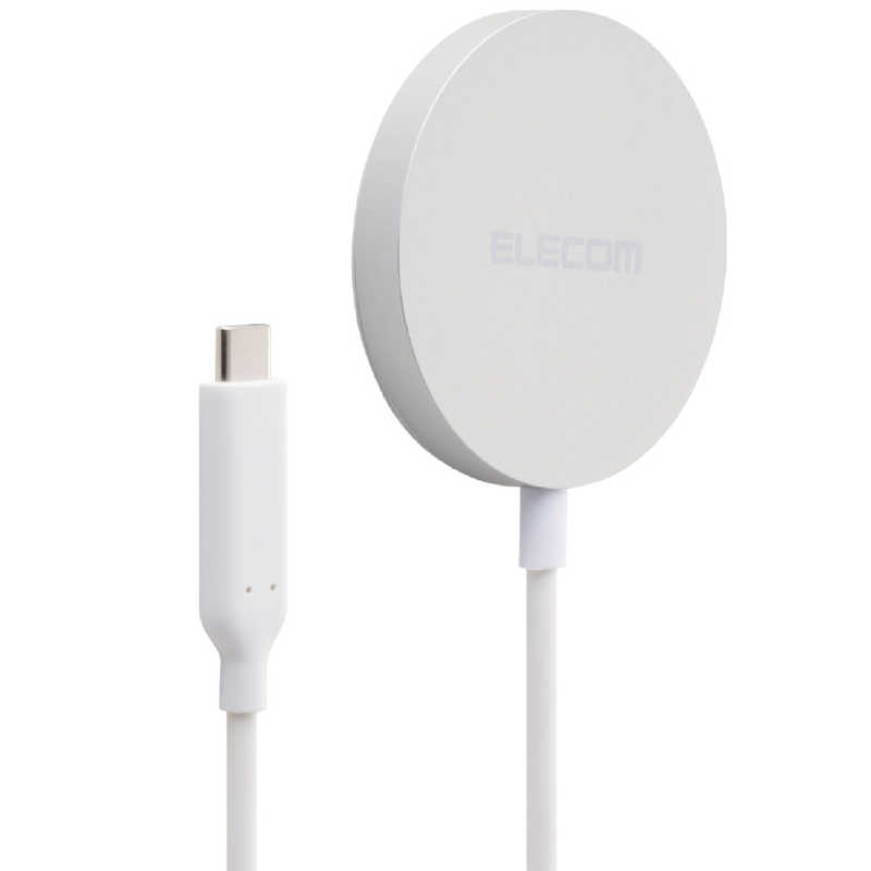 エレコム　ELECOM　ワイヤレス充電器 Qi2 25W 卓上パッド マグネット式 高速充電 Qi2対応iPhone/Androidスマホ用 Type-C一体型1m シルバー　W-MA12SV